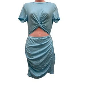 Final sale : NWT Acelitt women’s front cutout sky blue mini dress size s